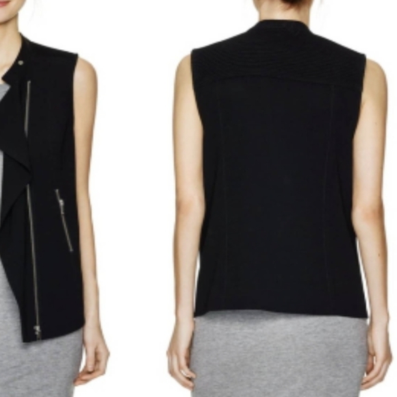 Herve Benard Black Moto Vest Size Medium 6/8 - Picture 6 of 6